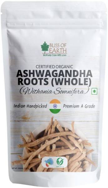 Bliss of Earth Ashwagandha Roots Whole Withania Somnifera Boost Immunity Stress Relief 200gm
