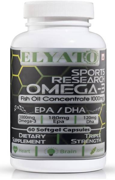 ELYATO 1000 mg Omega 3 Fish Oil Concentrate for Healthy Heart, Brain & Joint Support