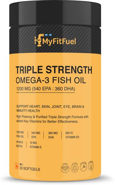 MyFitFuel Triple Strength Omega 3 Fish Oil, 1200mg (540 EPA 360 DHA), 30 softgels