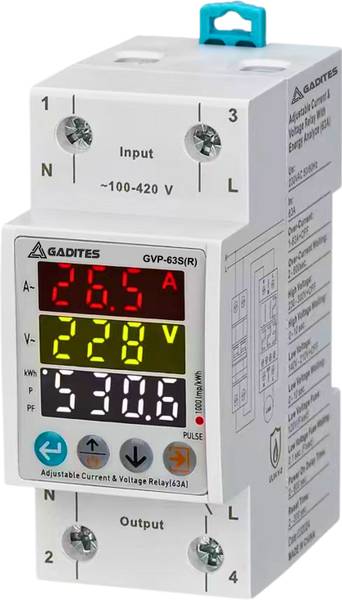 GADITES Over/Under Voltage, Over Current/Load Protection with Digital Energy Meter voltage Guard