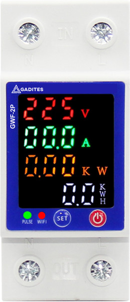 GADITES WIFI 8 in 1 Digital Energy Meter with Over/Under Voltage Protector 100 Amps voltage Guard