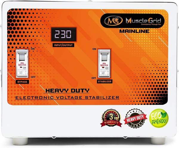 MuscleGrid India MSGD0550 5KVA (50V-2780V) Mainline Voltage Stabilizer for Home Output 230V