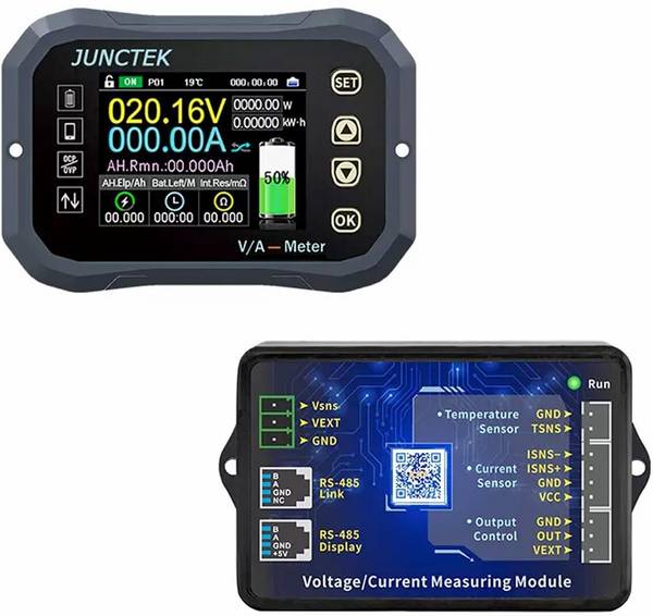 amiciSense Smart Battery Coulometer 0-120V 100A Bluetooth App Control,2.4 HD Color Display Digital Voltage Tester