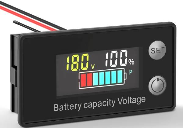 shockley Battery Monitor Color LCD 8-100V Capacity Percentage Tester 12V 24V 48V (1 Pcs) Voltmeter