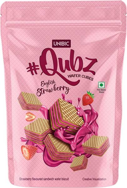 UNIBIC QUBZ Strawberry Wafers