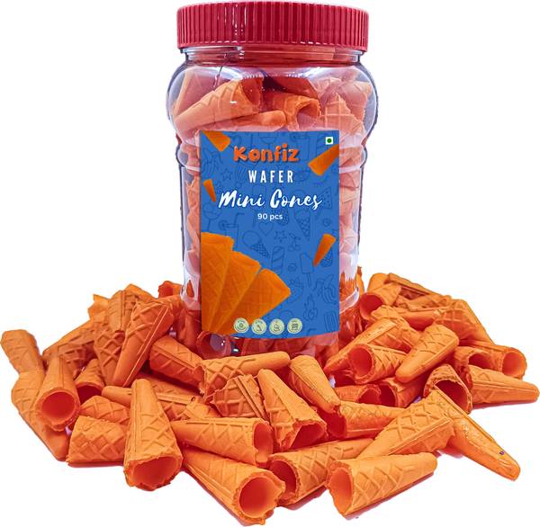 KONFIZ Wafer Mini Cones-90pcs for making Homemade Chocolates & Small Icecream Cones Wafers