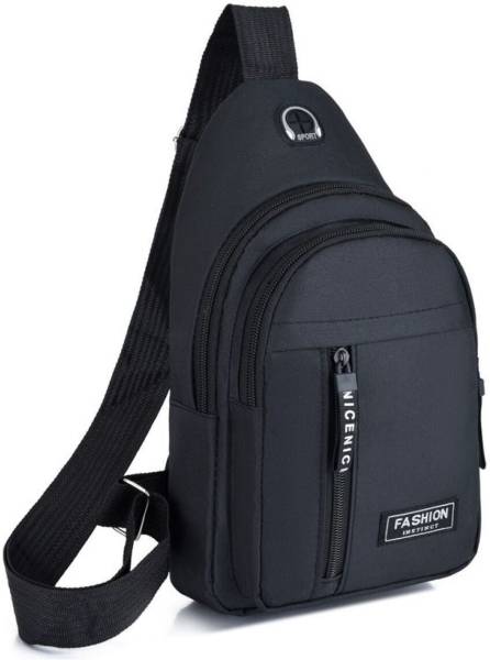 MOMISY Black Sling Bag Chest Bag For Men Backpack Cross body for Travel | Gym | Picnic & Daily Use