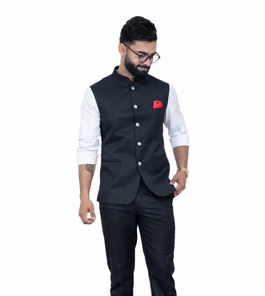 ALJAAMI Solid Men Waistcoat