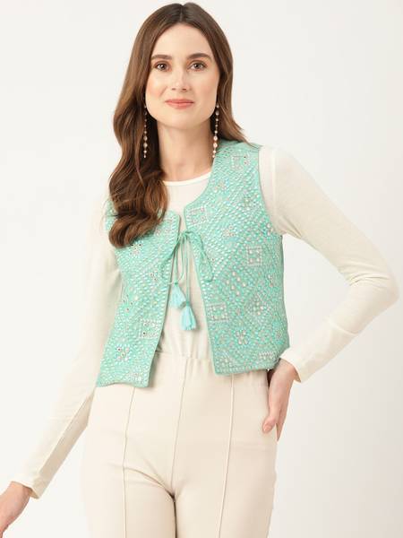 Rue Collection Embellished Women Waistcoat