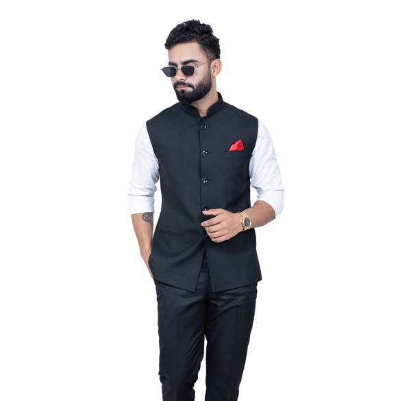 ALJAAMI Solid Men Waistcoat