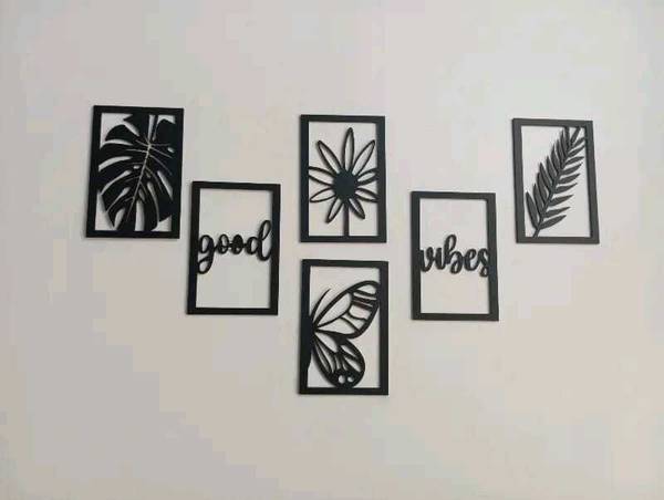 A3 BOX Wooden Wall Decor Hangings Living Room, Bedroom, Kitchen, Office Pack of 6