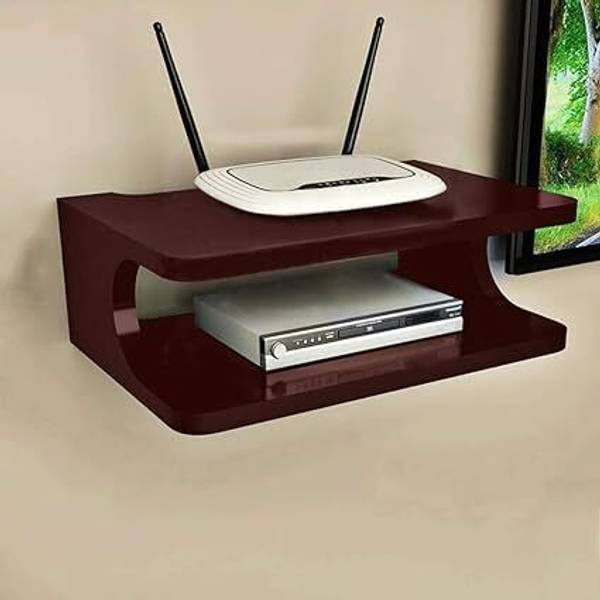 SMART SHOPPEE Wooden SetUp Box Stand Wifi Router Stb Stand Wall Stand