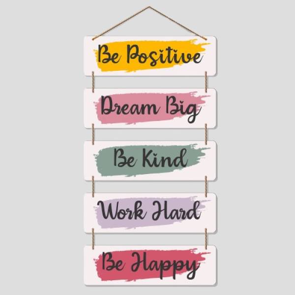 Fabaura Positive Quote Wooden Designer Wall Hanger for Home Office Decor (WH_6206N-F)