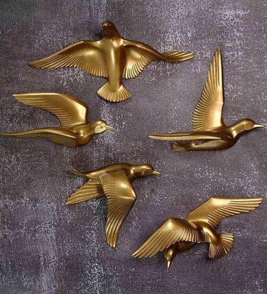 I M HANDICRAFT ONLINE Birds Wall Decor Pack of 5