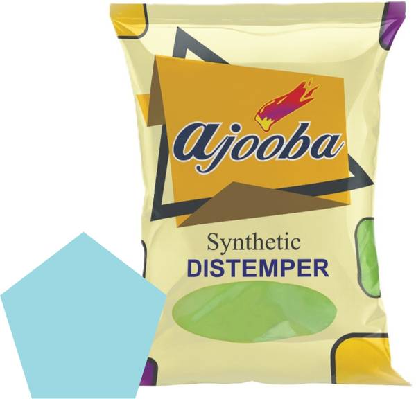 Ajooba Synthetic Distemper Smooth Matte Finish Applied on Interior Cement Plaster NEW STAIN BLUE Distemper Wall Paint
