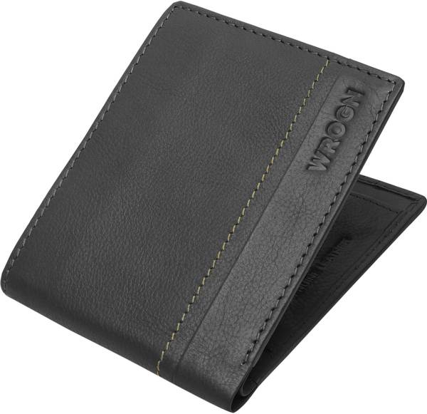WROGN Men Casual Black Genuine Leather Wallet