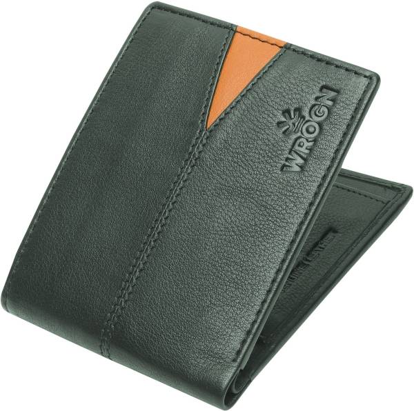 WROGN Men Casual Green Genuine Leather Wallet