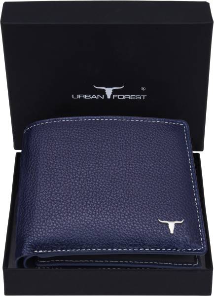 URBAN FOREST Men Blue Genuine Leather Wallet