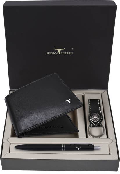URBAN FOREST Men Casual, Trendy, Travel, Formal Black Genuine Leather Wallet