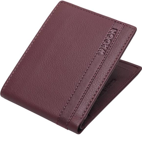 WROGN Men Casual Maroon Genuine Leather Wallet