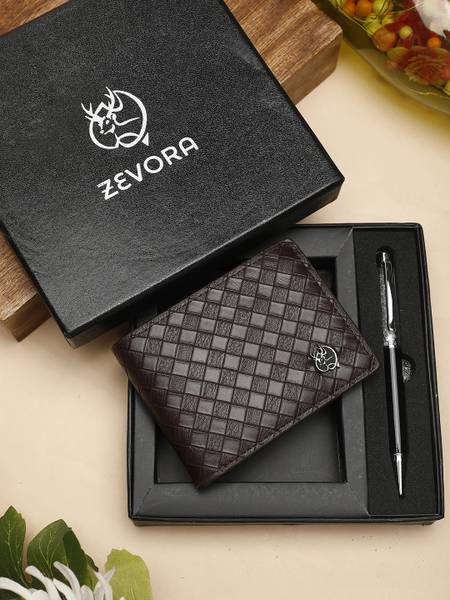 ZEVORA Men Travel, Casual, Formal Brown Genuine Leather Wallet