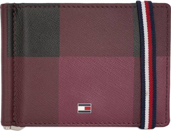 TOMMY HILFIGER Men Casual, Formal Maroon Genuine Leather Money Clip