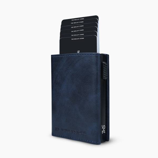 thewalletstore Men Travel Blue Genuine Leather Wallet