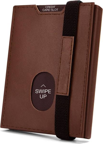 CONTACTS Men Casual Brown Genuine Leather Wallet