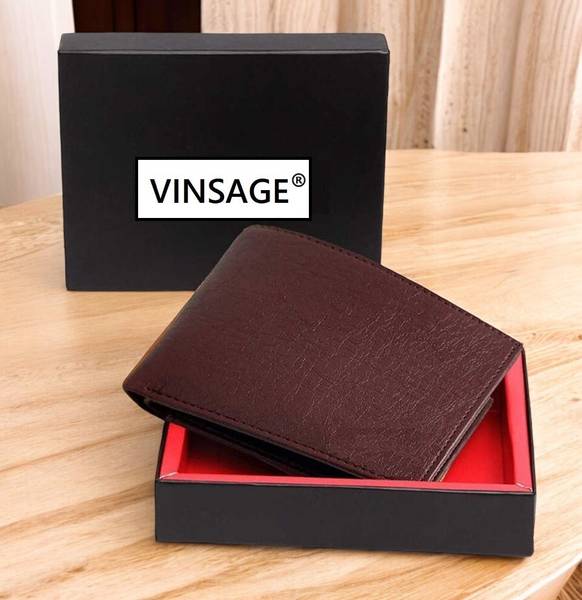 Vinsage Men Casual Brown Artificial Leather Wallet