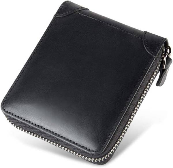 CONTACTS Men Casual Black Genuine Leather Wallet