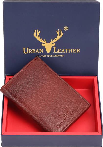 URBAN LEATHER Men Formal Brown Genuine Leather Card Holder
