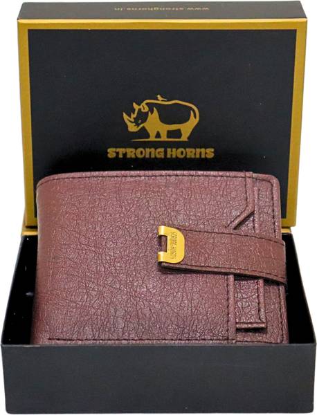 Strong Horns Men Casual, Formal, Travel, Trendy Brown Artificial Leather Wallet