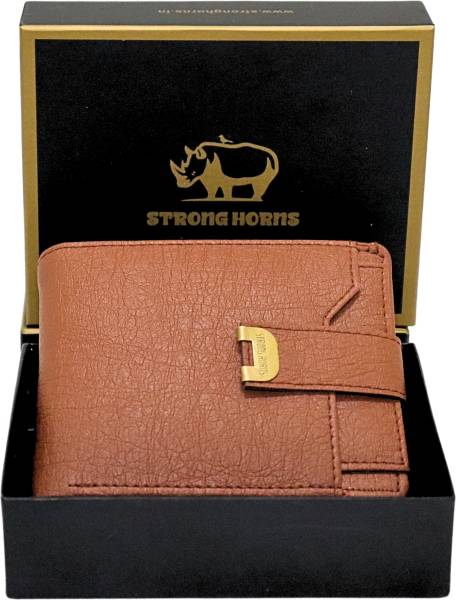 Strong Horns Men Casual, Formal, Travel, Trendy Tan Artificial Leather Wallet