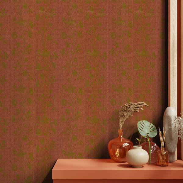 Asian Paints Vinyl Floral & Botanical Brown Wallpaper