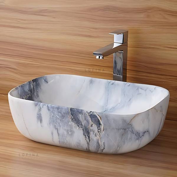 Lofina Ceramic DSM 1021 (L45XW32.5XH12.5 cm) Counter top Ceramic Wash Basin Table Top Basin Table Top Basin