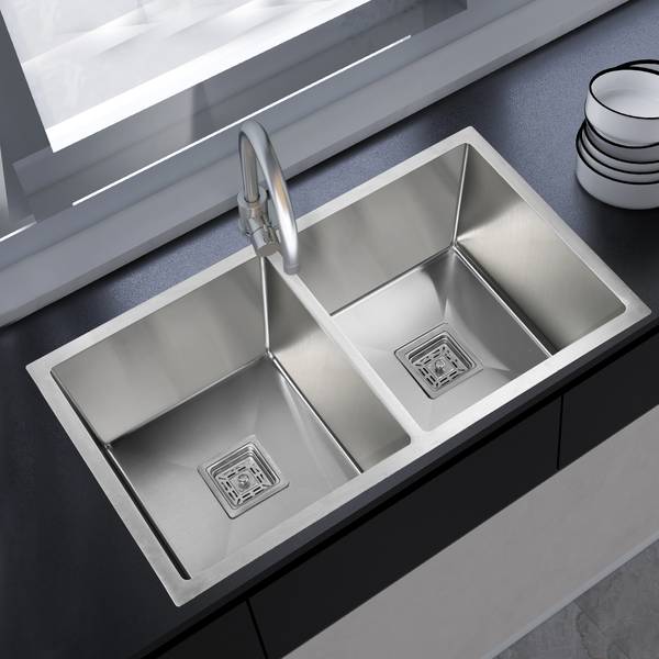 Impulse by Plantex 304 Grade Stainless Steel Handmade Kitchen Sink With Drain Rack APS-2018-MATT-32x18"-P1 Under Counter Basin
