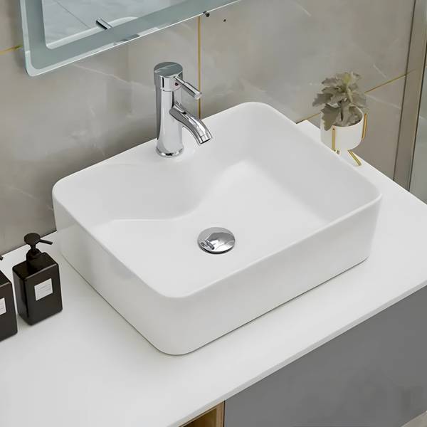 clayplus PREMIUM GRADE CERAMIC TABLE TOP WASH BASIN ( 15 * 19 ) Counter Top