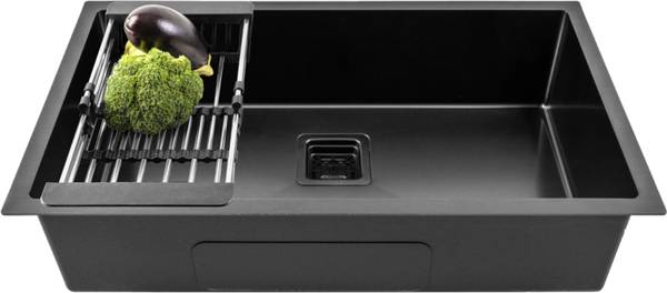 Fossa 30"x18"x10" Inch Single Bowl Handmade Kitchen Sink Premium Matte Finish FS-19Black Vessel Sink