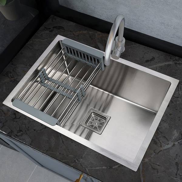 MIGSA 21 X 18 X 10 Handmade Kitchen Sink Single Bowl Sound Proof Matt Finish MG_137 Vessel Sink