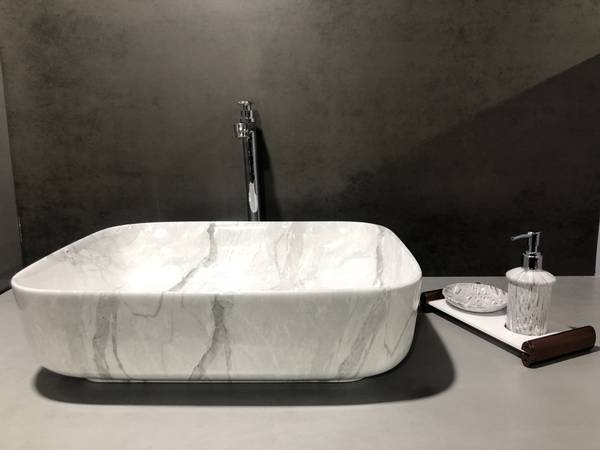 DELTA Big Size Premium Designer Ceramic Wash Basin with Waste Pipe & Coupling set (20*16*5)(M08) Table Top Basin