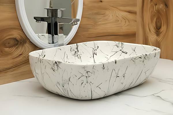 Lofina Ceramic Premium Designer Table Top Counter Top Wash Basin Ceramic Wash Basin DSM 1002 (L45XW32.5XH12.5 Cm) Counter top Ceramic Wash Basin Table...