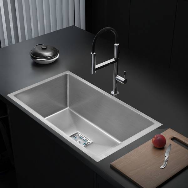 MESSINA 24 X 18 X 10 Premium Handmade Kitchen Sink Single Bowl Sound Proof Matt Finish MATT FINISH Stainless Steel _A87 Vessel Sink
