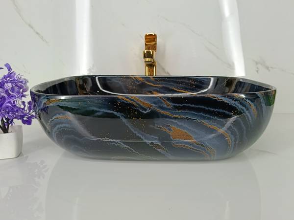 LOFINA Premium Ceramic vessel Sink Which Gives Look To your Home Table Top Wash Basin JSD 1029(L45xW32.5xH12.5Cm) Very Stylish Bathroom Luxury Ceramic...