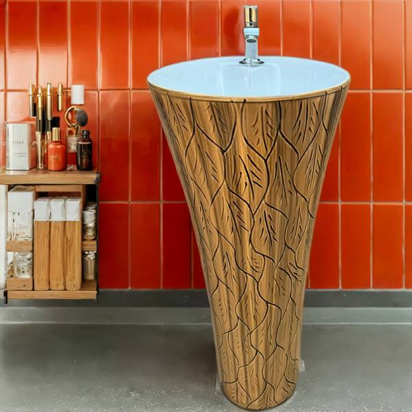CARA MARK |wash basin with pedestal|stand wash basin|pedestal washbasin /Modern Pedestal Wash Basins/One Piece Pedestal Washbasin Pedestal Basin
