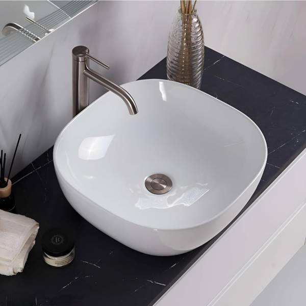 clayplus PREMIUM GRADE CERAMIC TABLE TOP WASH BASIN ( 16.5 * 16.5 ) Counter Top