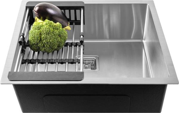 Fossa 27"x18"x10" Inch Single Bowl Premium Handmade Kitchen Sink Matte Finish FS-33 Vessel Sink