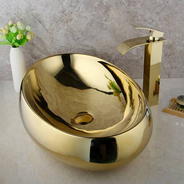ELEGANCEBATH ELEGANCE BATH CERAMIC TABLE Top (L61 X W43 X H14Cm) EG 2202 GOLDEN TABLE TOP ELEGANCE BATH CERAMIC TABLE Top (L61 X W43 X H14Cm) EG 2202 ...