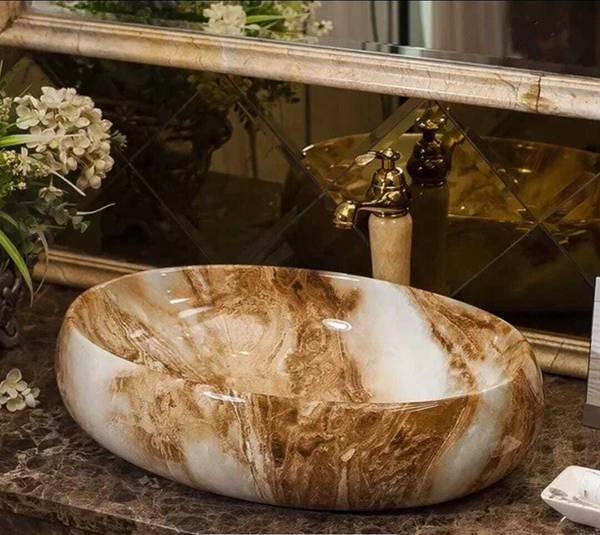 Nerobi BIG SIZE DESIGNER PREMIUM TABLE TOP COUNTER TOP WASH BASIN 24x13.5x5 (GLOSSY) CRETA Table Top Basin