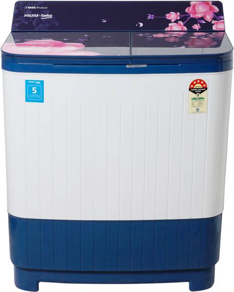 Voltas Beko 8 kg Semi Automatic Top Load Washing Machine Blue, White