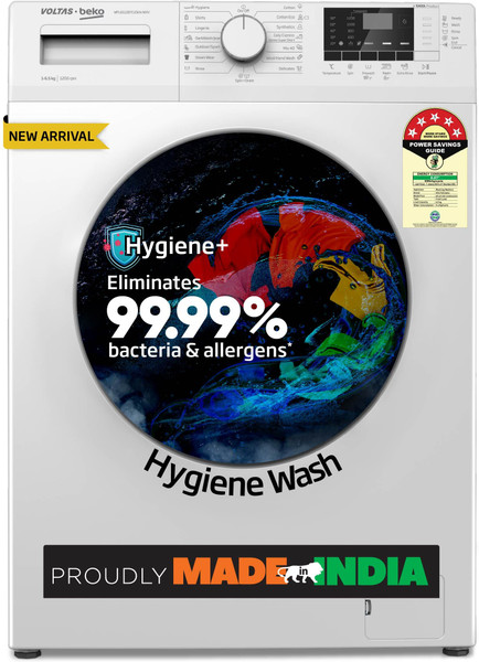 Voltas Beko by A Tata Product 6.5 kg 5 Star Fully Automatic Front Load Washing Machine with In-built Heater White